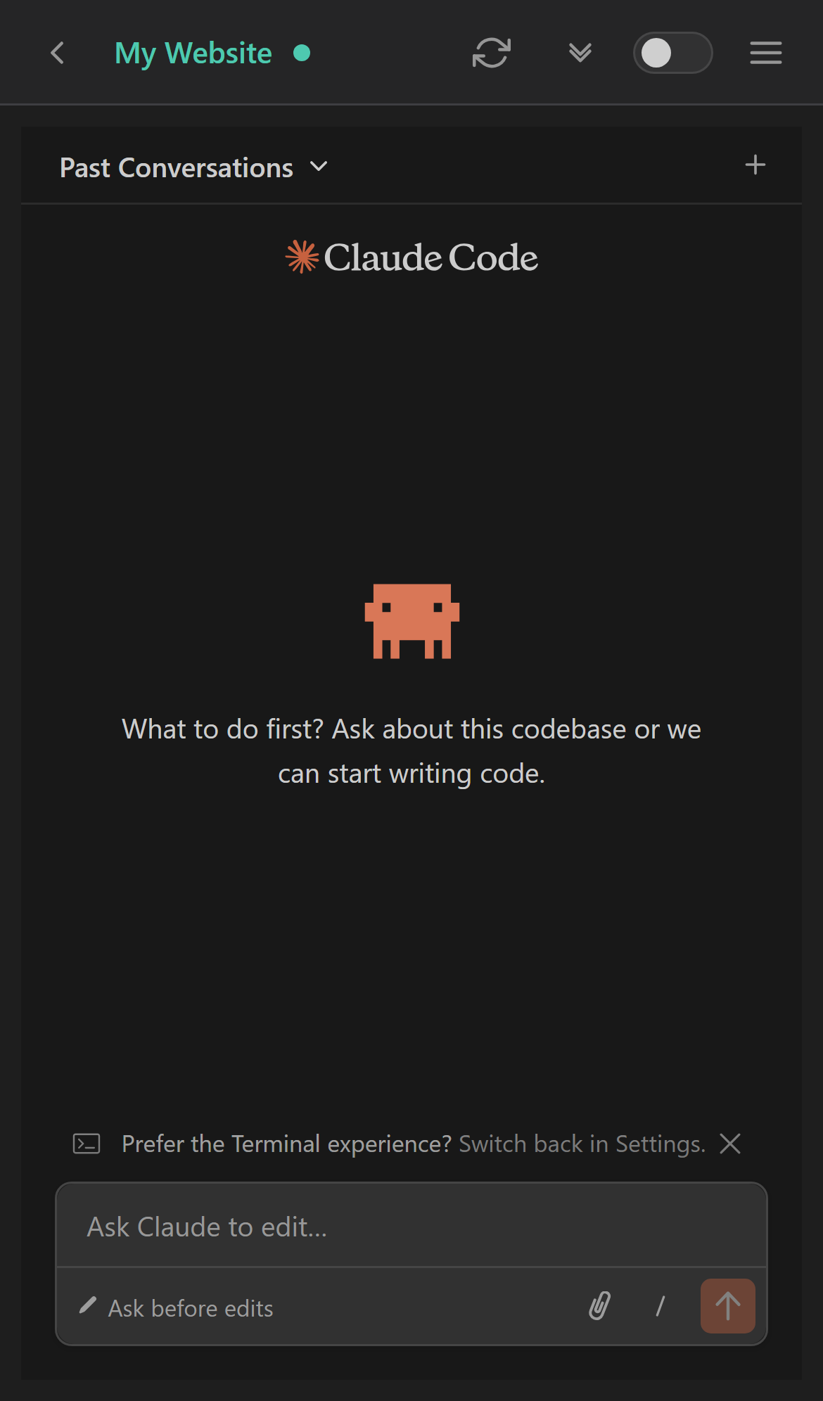 Claude Code interface on a phone